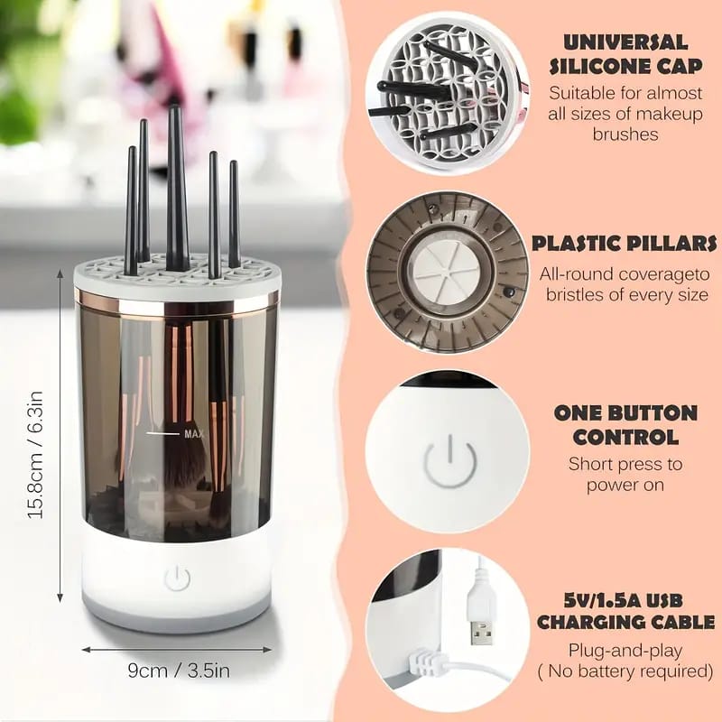 LIMPIADOR DE BROCHAS ELECTRICO , PARA MAQUILLAJE - Envió Gratis